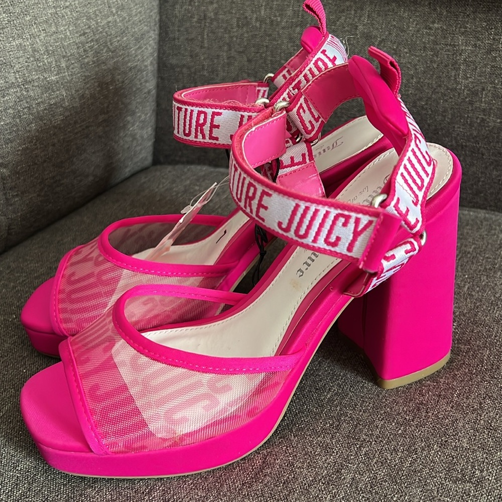 JUICY COUTURE HOT PINK GRAMERCY HEELS NWT - Picture 9 of 9